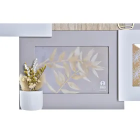 Photo frame DKD Home Decor Love Home Wood Flower Natural (46 x 3 x 39 cm) (2 Units)