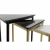 Komplekts ar 3 galdiņiem DKD Home Decor Balts Melns Zaļš Bronza 68 x 46,5 x 53 cm