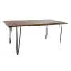 Ruokapöytä DKD Home Decor 180 x 87 x 76 cm Musta Metalli Ruskea Akaasia