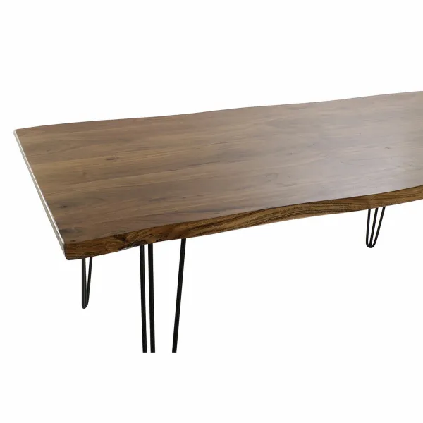 Ruokapöytä DKD Home Decor 180 x 87 x 76 cm Musta Metalli Ruskea Akaasia
