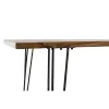 Ruokapöytä DKD Home Decor 180 x 87 x 76 cm Musta Metalli Ruskea Akaasia