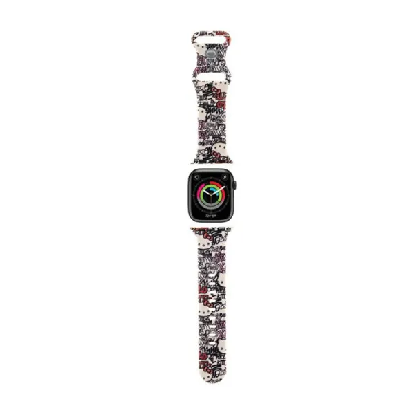Hello Kitty Silicone Tags Graffiti - Strap for Apple Watch 38/40/41 mm (beige)