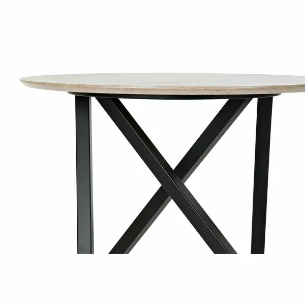 Sivupöytä DKD Home Decor 65 x 65 x 49,5 cm Musta Metalli Puu Vaaleanruskea