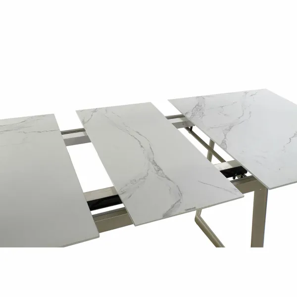 Ruokapöytä DKD Home Decor Kristalli Kullattu Metalli Valkoinen (140 x 80 x 76 cm)