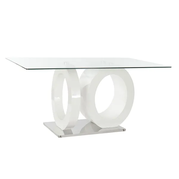 Ruokapöytä DKD Home Decor Kristalli Läpinäkyvä Valkoinen Puu MDF (160 x 90 x 75 cm)