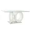 Ruokapöytä DKD Home Decor Kristalli Läpinäkyvä Valkoinen Puu MDF (160 x 90 x 75 cm)
