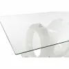 Обеденный стол DKD Home Decor Стеклянный Прозрачный Белый Деревянный MDF (160 x 90 x 75 cm)