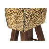 Taburetė DKD Home Decor Juoda Medžio Ruda Oda (43 x 35 x 75 cm)