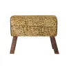 Pacelšanas Pedālis DKD Home Decor Melns Koks Brūns Āda Leoparda (67 x 30 x 51 cm)