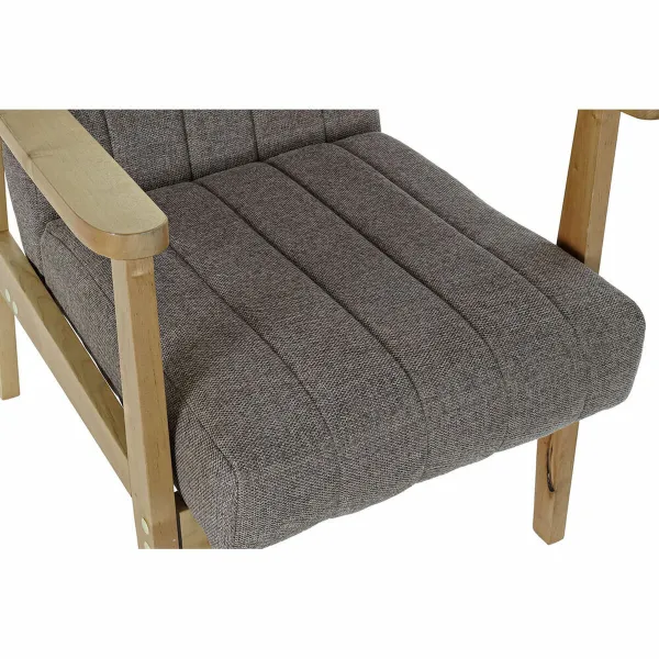 Nojatuoli DKD Home Decor Luonnollinen Beige Polyesteri Mäntypuu (63 x 68 x 81 cm)