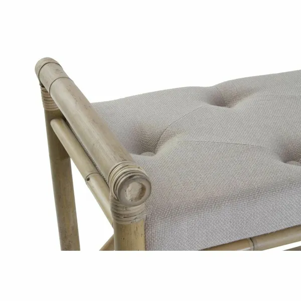 Taburete DKD Home Decor Dabisks Bēšs Brūns Kokvilna Bambuss (100 x 44 x 55 cm)