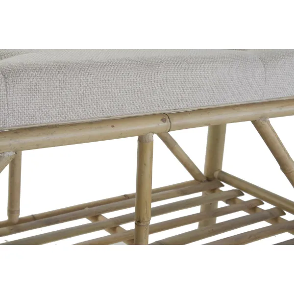 Taburete DKD Home Decor Dabisks Bēšs Brūns Kokvilna Bambuss (100 x 44 x 55 cm)