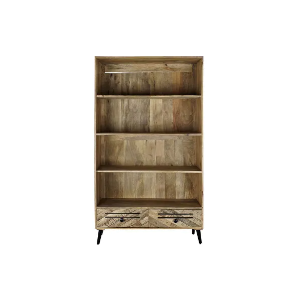 Hyllyt DKD Home Decor Musta Metalli Tummanruskea Mangopuu 100 x 40 x 180 cm