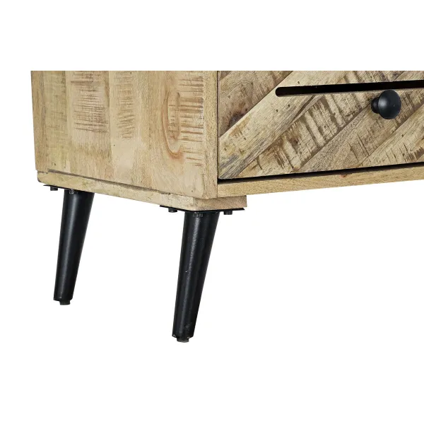 Hyllyt DKD Home Decor Musta Metalli Tummanruskea Mangopuu 100 x 40 x 180 cm
