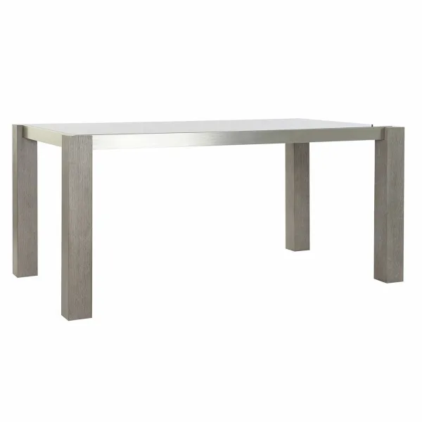Ruokapöytä DKD Home Decor Kristalli Harmaa Alumiini Ąžuolas Karaistu lasi (162 x 92 x 74 cm)