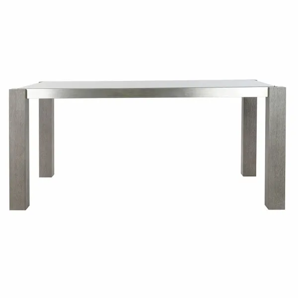 Valgomojo stalas DKD Home Decor Stiklas Pilka Aliuminis Ąžuolas Grūdintas stiklas (162 x 92 x 74 cm)