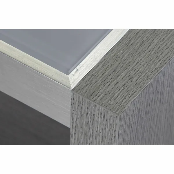 Кофейный столик DKD Home Decor Стеклянный Алюминий Дуб Каленое стекло (120 x 60 x 37,5 cm)