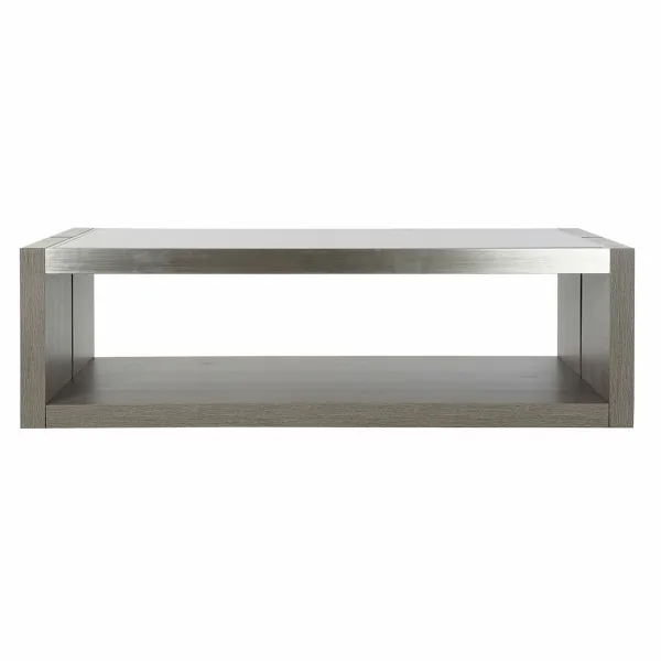 Кофейный столик DKD Home Decor Стеклянный Алюминий Дуб Каленое стекло (120 x 60 x 37,5 cm)