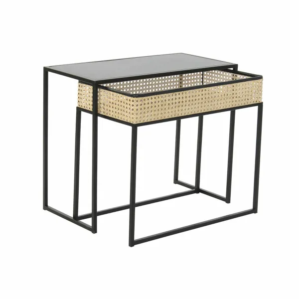 Кофейный столик DKD Home Decor Чёрный Натуральный 60 x 30 x 50 cm