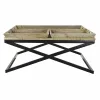 Olohuoneen pöytä DKD Home Decor Musta Luonnollinen Puu Metalli 120 x 120 x 55 cm