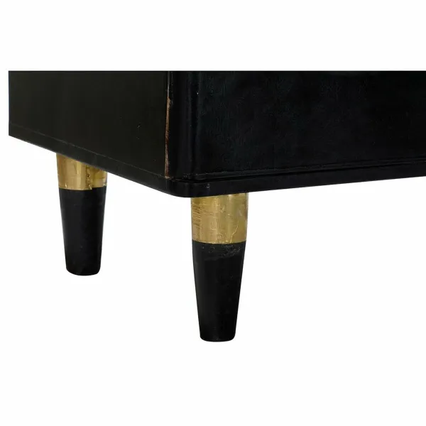 Sideboard DKD Home Decor   Black Natural Rattan Mango wood 150 x 40 x 65 cm