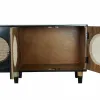 Sideboard DKD Home Decor   Black Natural Rattan Mango wood 150 x 40 x 65 cm