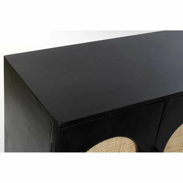 Sideboard DKD Home Decor   Black Natural Rattan Mango wood 150 x 40 x 65 cm