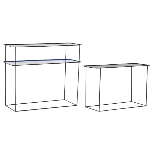 Baldų komplektas DKD Home Decor Mėlyna Juoda 70 x 27 x 45 cm 40 x 27 x 45 cm 80 x 27 x 65 cm 80 x 27,5 x 65 cm