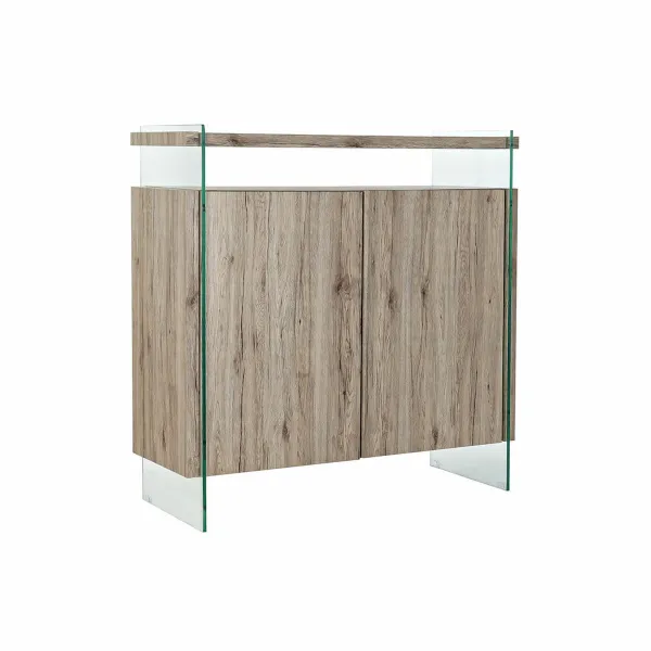 Sideboard DKD Home Decor   Natural Tempered Glass MDF Wood 120 x 44 x 120 cm