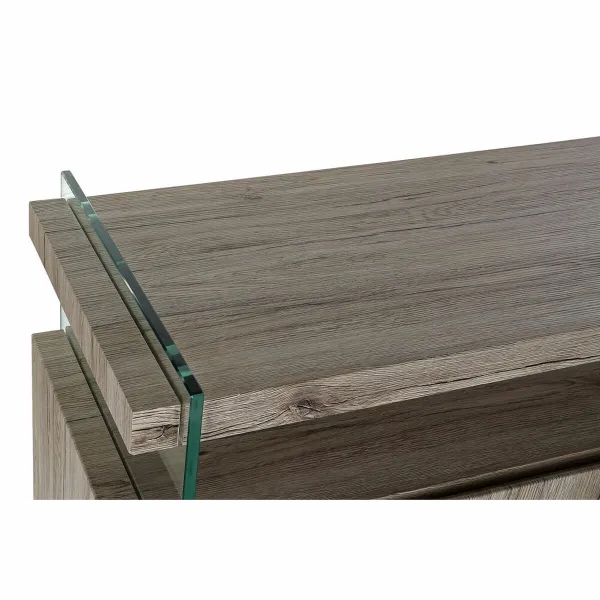 Sideboard DKD Home Decor   Natural Tempered Glass MDF Wood 120 x 44 x 120 cm