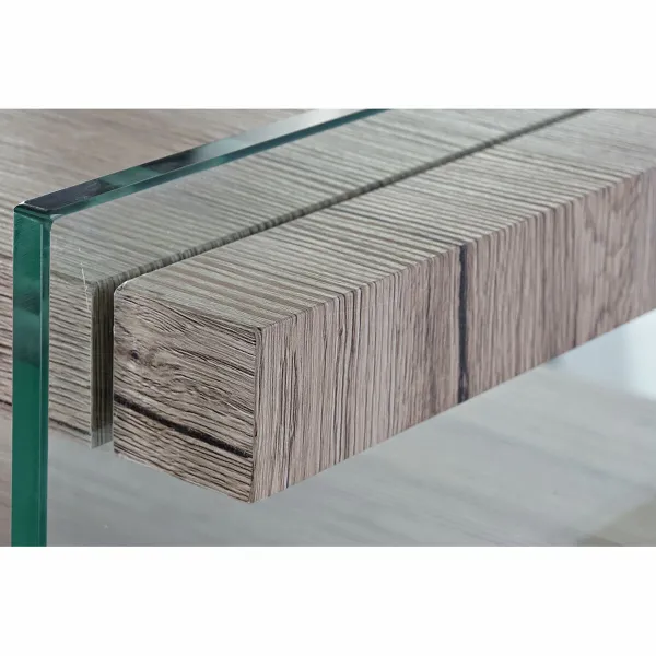 Sivupöytä DKD Home Decor   Luonnollinen Karaistu lasi Puu MDF 120 x 44 x 120 cm