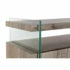 Sideboard DKD Home Decor   Natural Tempered Glass MDF Wood 120 x 44 x 120 cm