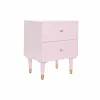 Ночной столик DKD Home Decor 52 x 42 x 65 cm Металл Светло Pозовый Древесина манго