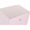 Ночной столик DKD Home Decor 52 x 42 x 65 cm Металл Светло Pозовый Древесина манго