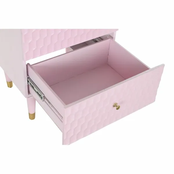 Spintelė DKD Home Decor 52 x 42 x 65 cm Metalinis Šviesiai rožinis Mango mediena