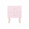Ночной столик DKD Home Decor 52 x 42 x 65 cm Металл Светло Pозовый Древесина манго