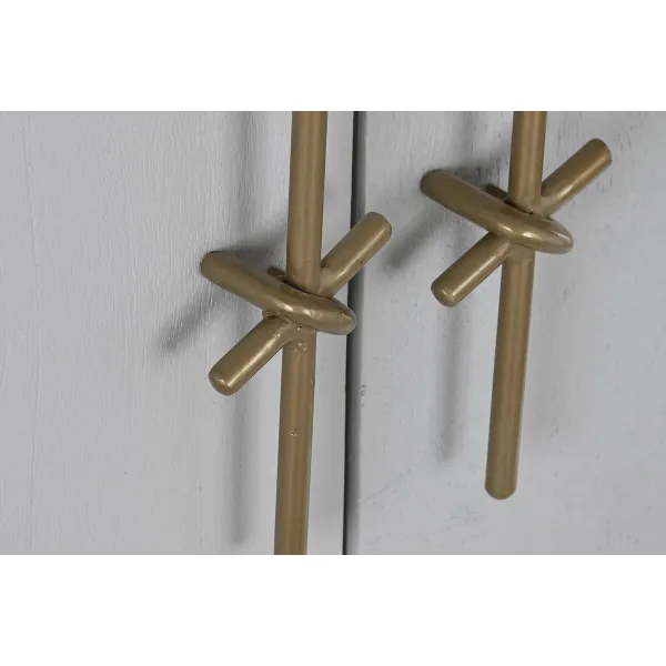 Kaappi DKD Home Decor Valkoinen Kullattu Rauta Mangopuu 85 x 45 x 110 cm BAR