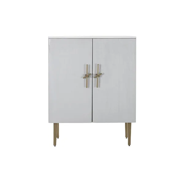 Шкаф DKD Home Decor Белый Позолоченный Железо Древесина манго 85 x 45 x 110 cm BAR