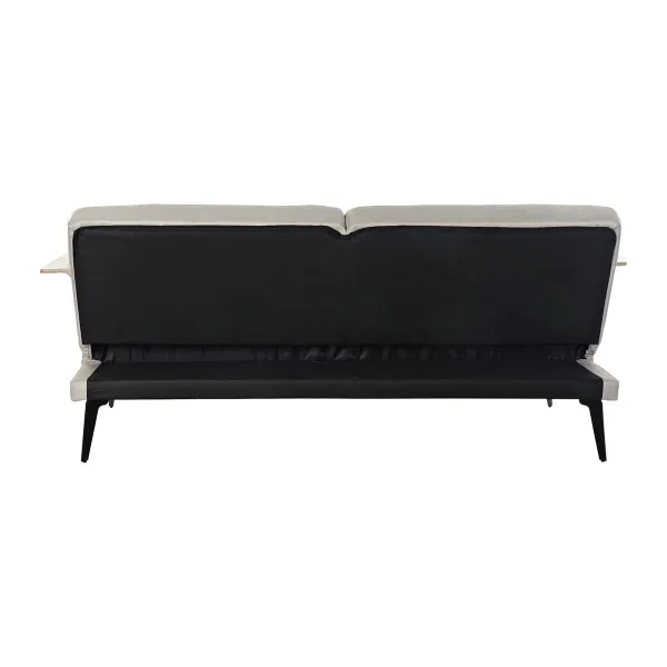Диван-кровать DKD Home Decor 203 x 87 x 81 cm Чёрный Бежевый Металл Коричневый