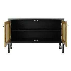 Sideboard DKD Home Decor   Black Natural Rattan Fir 120 x 38 x 76 cm
