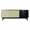 Televizoriaus baldai DKD Home Decor Juoda Eglė Rotangas (160 x 65 x 38 cm)