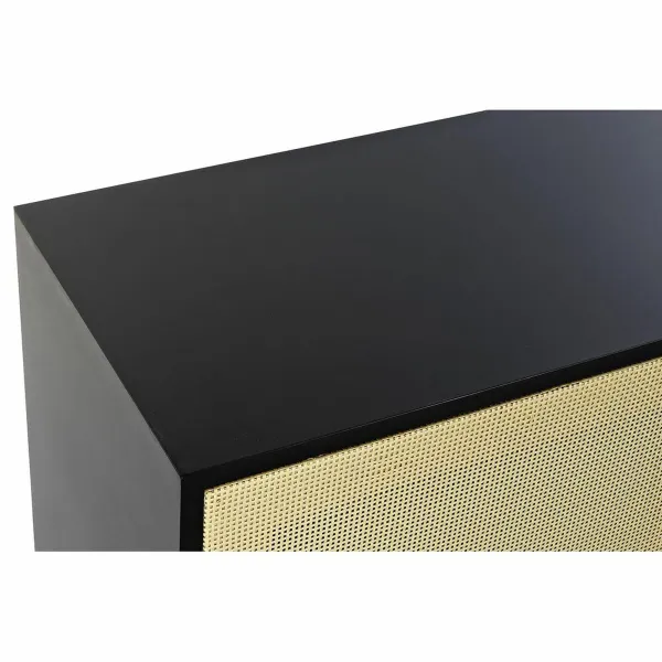 Televizoriaus baldai DKD Home Decor Juoda Eglė Rotangas (160 x 65 x 38 cm)