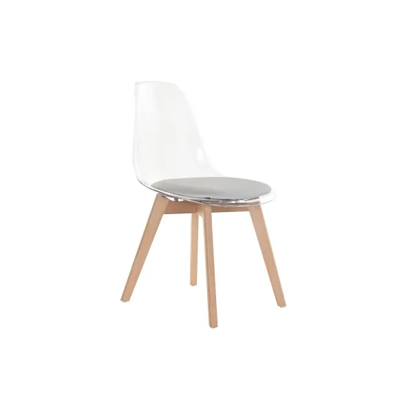 Ruokatuoli DKD Home Decor Harmaa Puu Polykarbonaatti 54 x 47 x 81 cm
