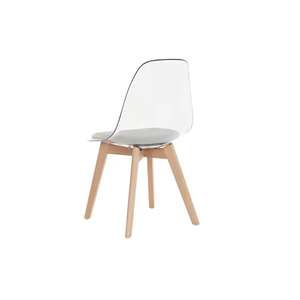 Ruokatuoli DKD Home Decor Harmaa Puu Polykarbonaatti 54 x 47 x 81 cm
