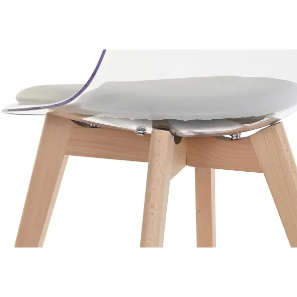 Ruokatuoli DKD Home Decor Harmaa Puu Polykarbonaatti 54 x 47 x 81 cm