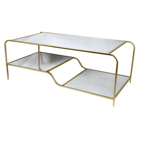 Кофейный столик DKD Home Decor Glamour Позолоченный Металл Зеркало 120 x 60 x 45 cm