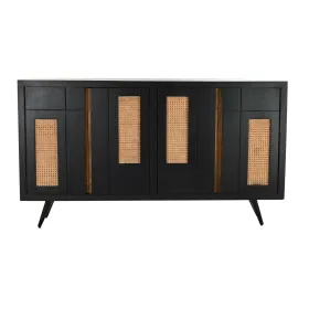 Bufete DKD Home Decor Melns Rotangpalma Mango koks 160 x 40 x 90 cm