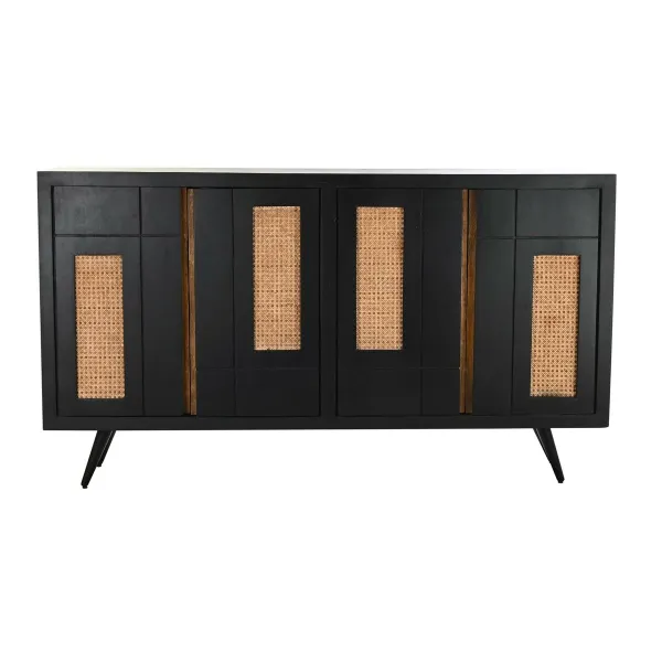 Bufete DKD Home Decor Melns Rotangpalma Mango koks 160 x 40 x 90 cm