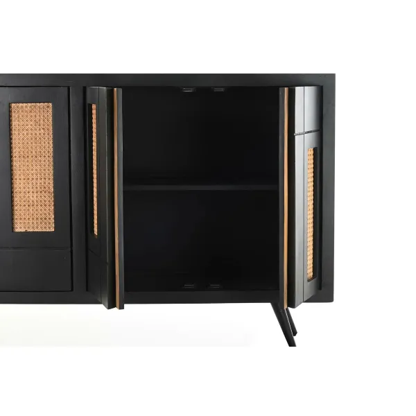 Bufete DKD Home Decor Melns Rotangpalma Mango koks 160 x 40 x 90 cm