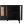 Sideboard DKD Home Decor Black Rattan Mango wood 160 x 40 x 90 cm